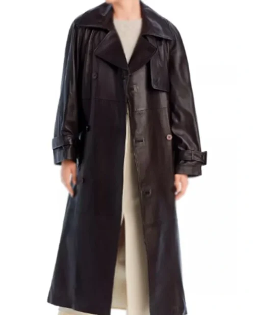 Mabel Mora TV Series Only Murders In The Building S05 Selena Gomez Black Leather Trench Coat