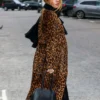 Camille Rowe London Street Style Leopard Print Coat