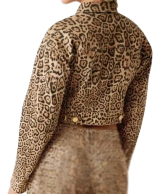TV Series Estamos em Casa 2025 Carolina Patrocínio Leopard Print Short Jacket
