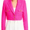 Shop Elsbeth Tascioni Elsbeth S03 Carrie Preston Pink Cropped Blazer