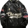 Buy Champs Black Racing Style Leather Jacket