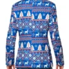 Nordic Christmas Printed Blue Blazer