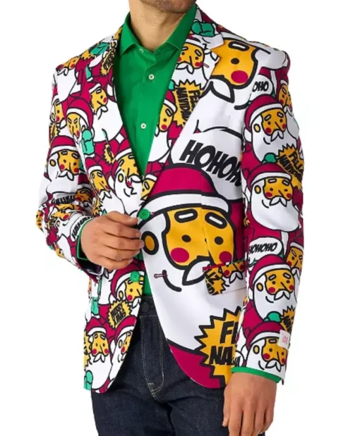 Christmas 2025 Giftmas Eve Multicolor Printed Blazer