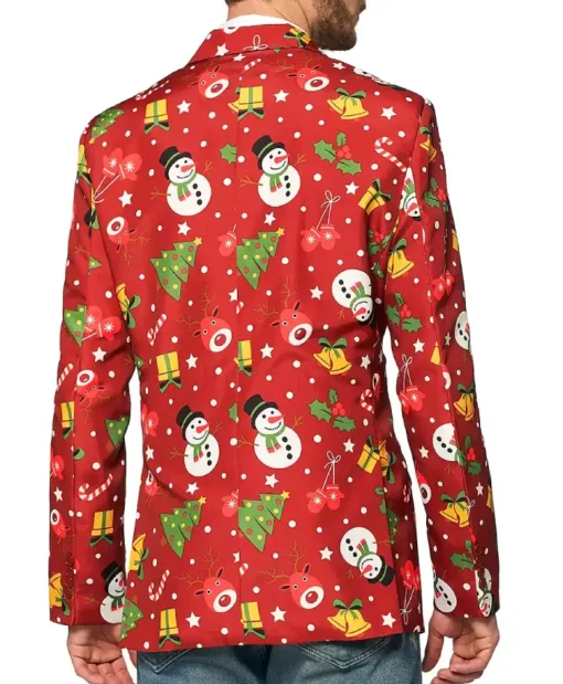 Christmas Tree Lights Red Blazer