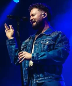 Calum Milan Concert 2025 Embellished Blue Denim Jacket