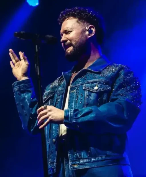 Calum Milan Concert 2025 Embellished Blue Denim Jacket