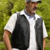 Shaun Johnston TV Series Crossroad Springs 2025 Willis Hamilton Black Leather Vest
