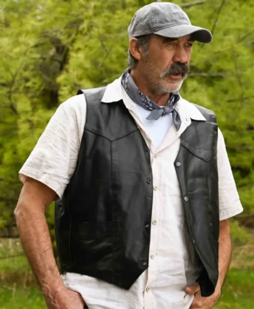 Shaun Johnston TV Series Crossroad Springs 2025 Willis Hamilton Black Leather Vest