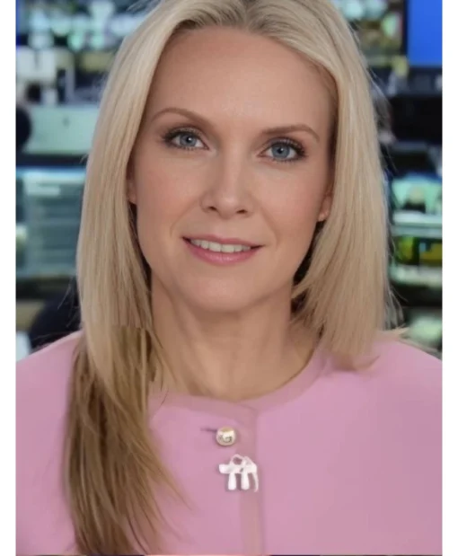 America’s Newsroom 2025 Dana Perino Collarless Cropped Pink Wool Jacket