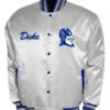 Franchise Club Duke Blue Devils Full-Snap White Satin Varsity Jacket