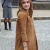 Paris Fashion Week 2025 Emma Watson Brown Suede Jacket