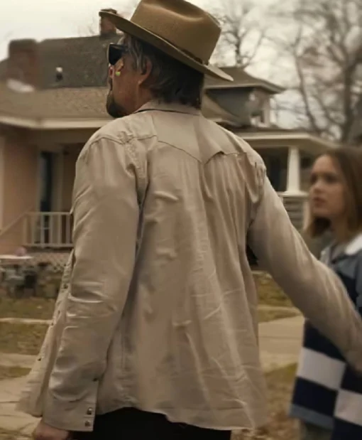 Ethan Hawke The Lowdown 2025 Beige Cotton Shirt