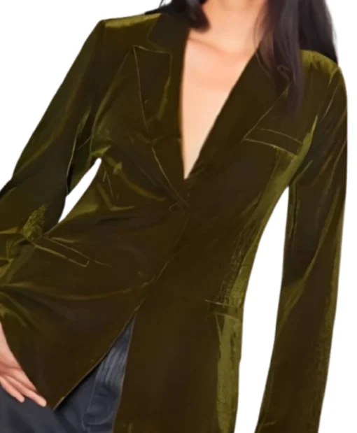 Fran Sharp TV Series The Guest 2025 Eve Myles Green Velvet Blazer