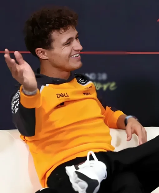 Lando Norris F1 Grand Prix Of Singapore 2025 Orange and Black Hoodie