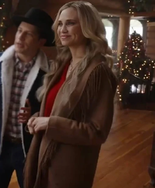 A Royal Montana Christmas 2025 Fiona Gubelmann Brown Fringe Coat