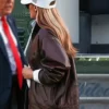 First Lady Melania Trump Brown Leather Jacket Buy Now