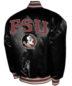 Franchise Club Florida State Seminoles Full-Snap Satin Black Jacket