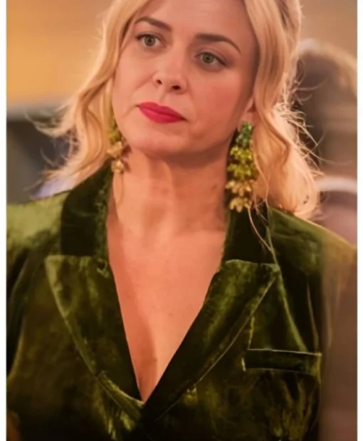 Eve Myles The Guest 2025 Green Velvet Blazer