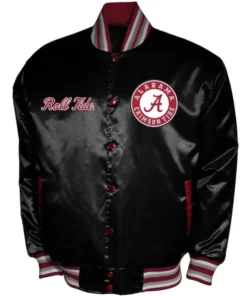 Alabama Crimson Tide Club Black Satin Jacket