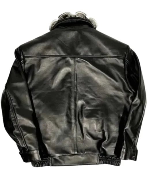 Frank Sheepskin Black Chinchilla Collar Jacket For Men and Women