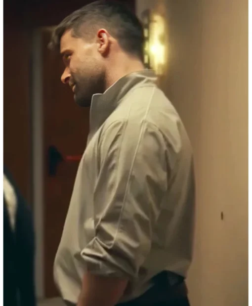 Christian Cooke Frauds Tv Series Deegs Track Jacket - Grey