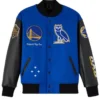 OVO Golden State Warriors Royal and Black Varsity Jacket