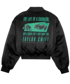 The Life Of A Showgirl Got A Wi$hli$t Taylor Swift Black Bomber Jacket