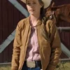 Amy Fleming Heartland S19 Amber Marshall Brown Suede jacket