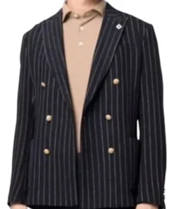 Tancredi TV Series Hotel Costiera 2025 Sam Haygarth Black Striped Blazer