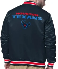 Shock Wave Houston Texans Full-Snap Navy Satin Jacket