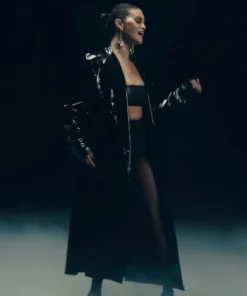 Selena Gomez In The Dark Black Coat