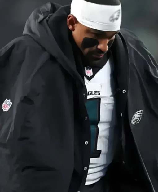 Philadelphia Eagles Jalen Hurts Sideline Black Cape Coat
