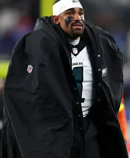 Jalen Hurts Philadelphia Eagles Black Cape Coat