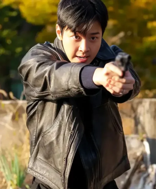 Cha Soo-yeol TV Series Queen Mantis S01 Jang Dong-yoon Leather Black Jacket On Sale