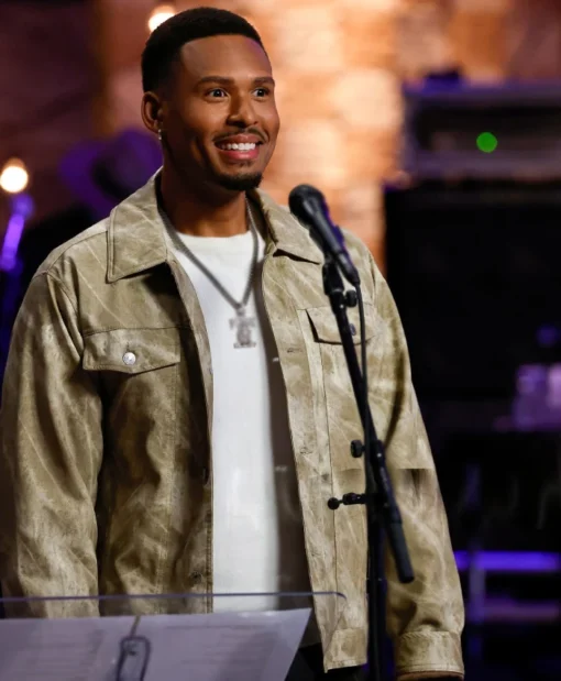 The Voice S28 Jerrell Melton Beige Denim Jacket