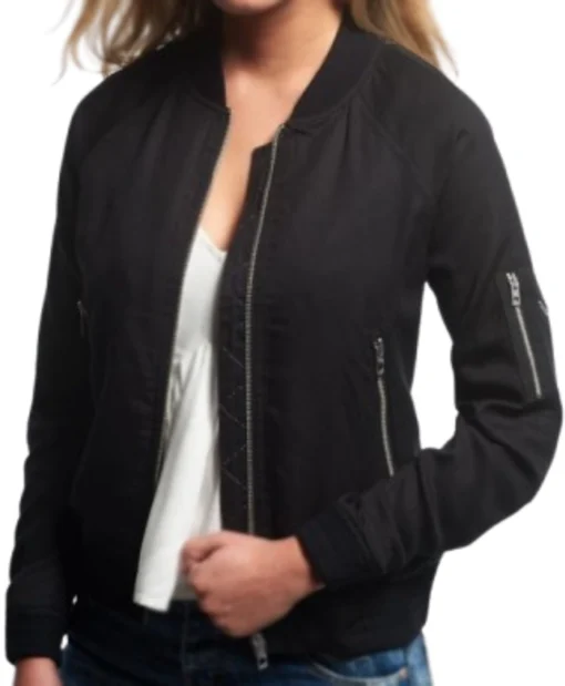 Katrina Law NCIS S23 Jessica Knight Black Bomber Jacket