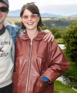 Hamnet Event Jessie Buckley Leather Jacket
