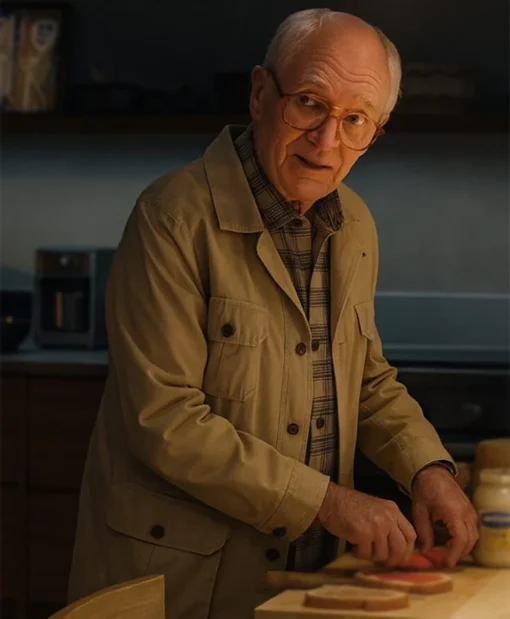 Jay Kelly Jim Broadbent Cotton Beige Coat