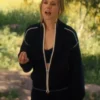 Kristen Bell Nobody Wants This S02 Black & White Trim Zip Jacket