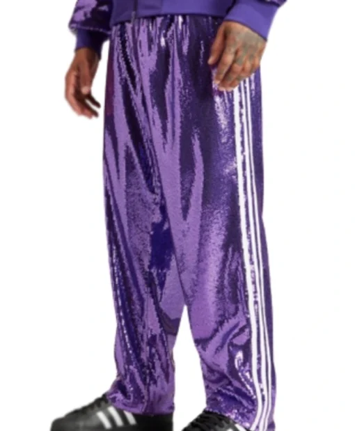 Jonathan Davis Korn Sequin Purple Tracksuit Trouser For Men and Women