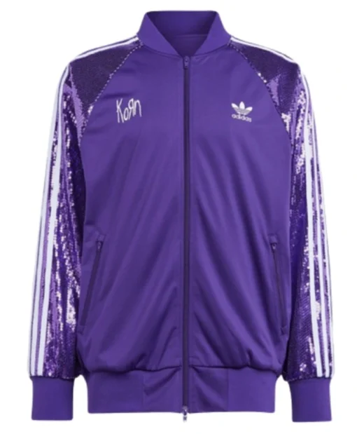 Jonathan Davis Korn Sequin Purple Tracksuit Jacket For Men and Women