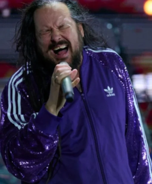 Jonathan Davis Korn Sequin Purple Tracksuit For Men and Women