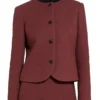 The View S28 Joy Behar Red Crew-Neck Wool Jacket