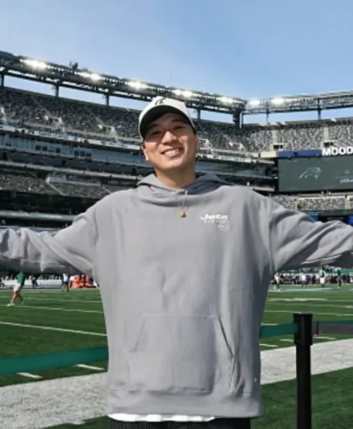New York Jets 2025 Justin Wu Grey Hoodie