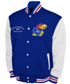 Kansas Jayhawks Royal and White Varsity Jacket