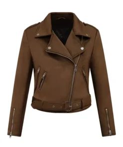 Katie Leclerc A Cherry Pie Christmas Brown Suede Jacket Buy Now