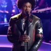 The Voice S28 Kenny Iko Star Sleeves Leather Jacket