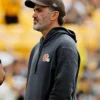 Coach Kevin Stefanski Cleveland Browns Sideline Pullover Black Hoodie