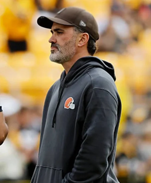 Coach Kevin Stefanski Cleveland Browns Sideline Pullover Black Hoodie