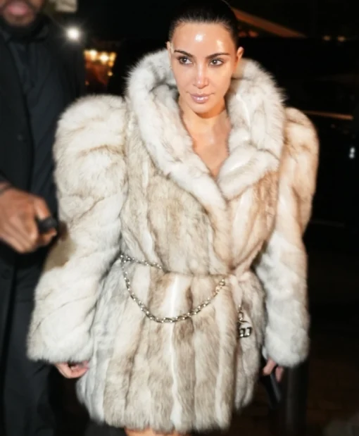 Paris Fashion Week 2025 Kim kardashian Party Fur Coat